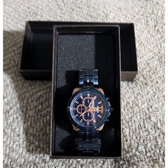 New Mens Luxury Watches Business Chronograph Dress Waterproof Stainless Steel